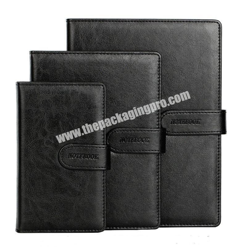 Custom 2021 B5 A5 A6 Hardcover Executive Notebooks PU Leather Office Stationery List Journals Black 365 Pocket Diary Notebook