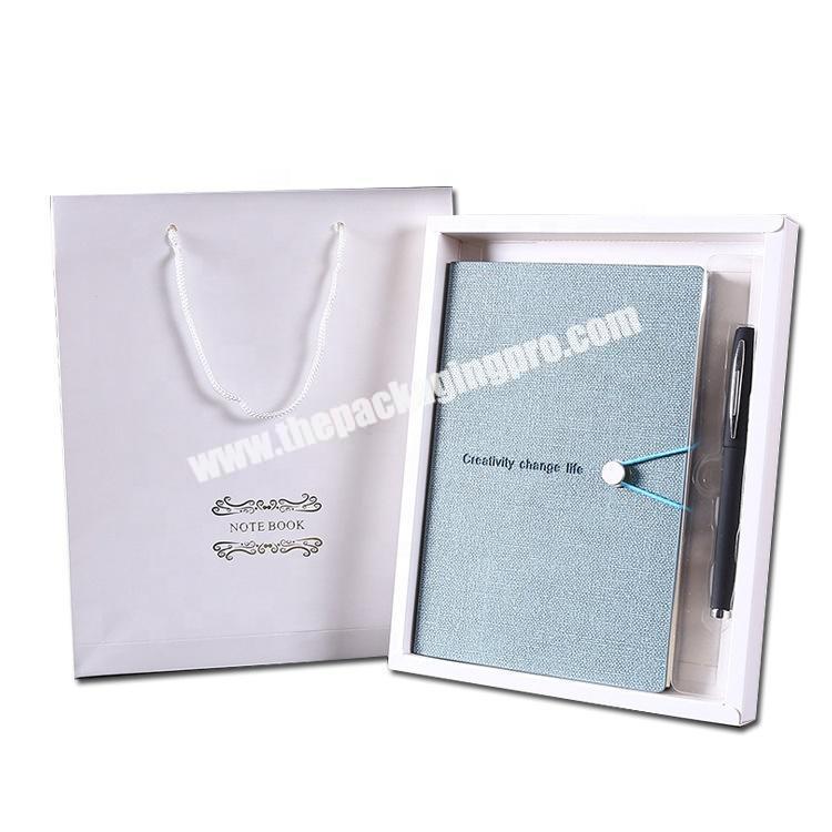 Custom 2021 Luxury Refillable Business Linen Stationery Diary Notebooks Embossed Logo Dairy Set Gift Notebook With Pen And Box