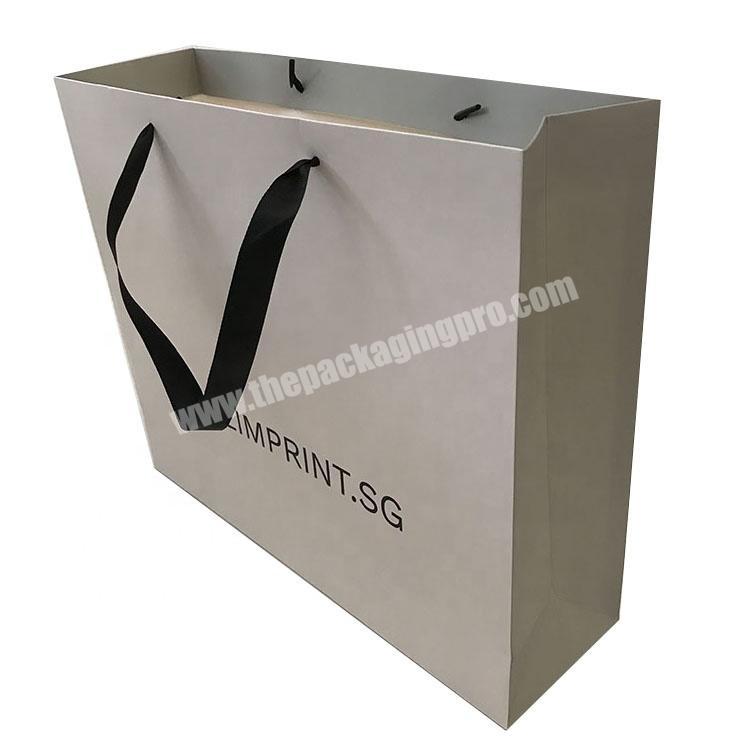 custom 230g elegant logo printed paper bags with silk ropes