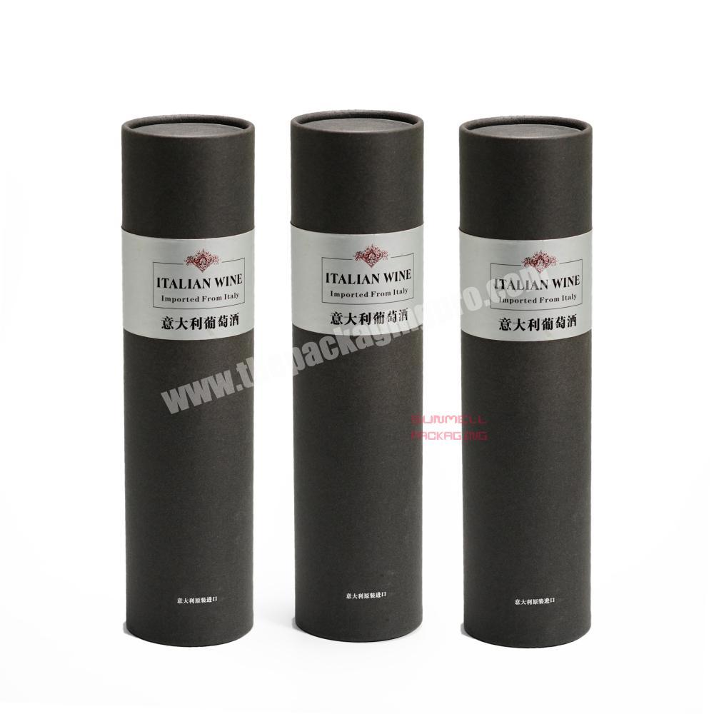custom 3 pieces telescoping cylindrical wine tube box for individual champagne bottle