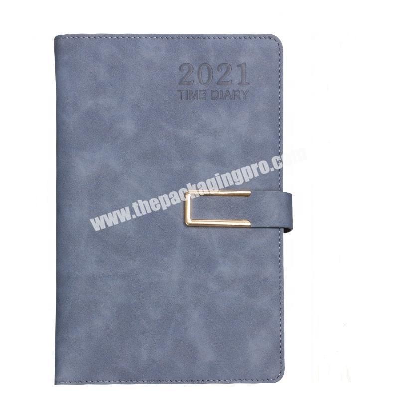 Custom 365 Days Time Agenda Refillable Diary Notebooks Gift Set Business Office Soft Pu Leather Notebook With Box And Pen