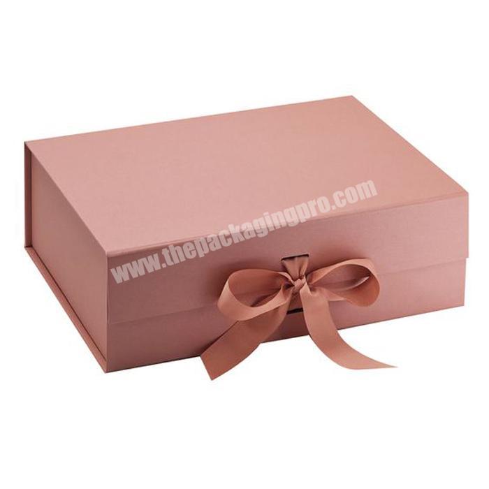 Custom A4 Size White Rigid Gift Boxes With Magnetic Lid And Ribbon