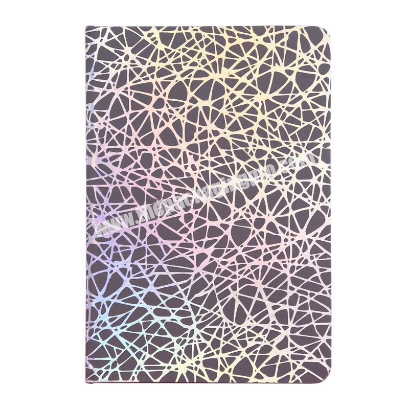 Custom A5 A6 Cheap Student Exercise Notebooks Colorful Refraction Cloth Cover Diary Planner Black Stationary Starry  Notebook