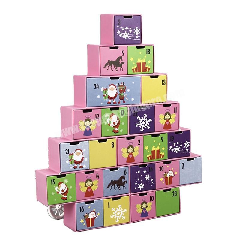 Custom Advent Calender Christmas Tree Cardboard Box