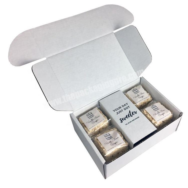 custom baking white mailer box black printed bekery packaging box
