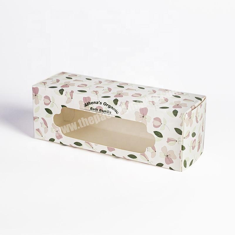 Custom bath bomb white art cardboard die cut packaging box boxes