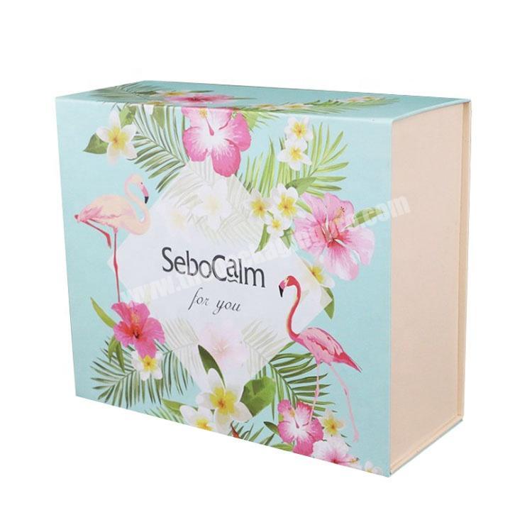 Custom beauty logo collapsible magnetic folding rigid paper foldable gift box