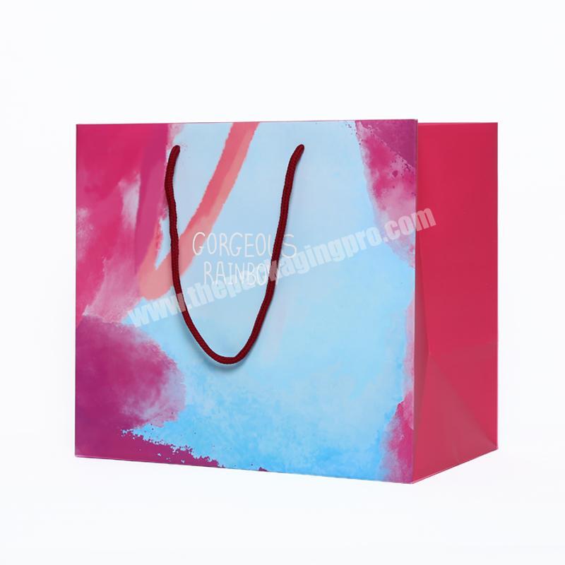 Custom Beauty Products Apparel Dresses Boutique Shopping Paper Bag Color Printed Wholesale Pastries Retail Gift Bag Brand Logo