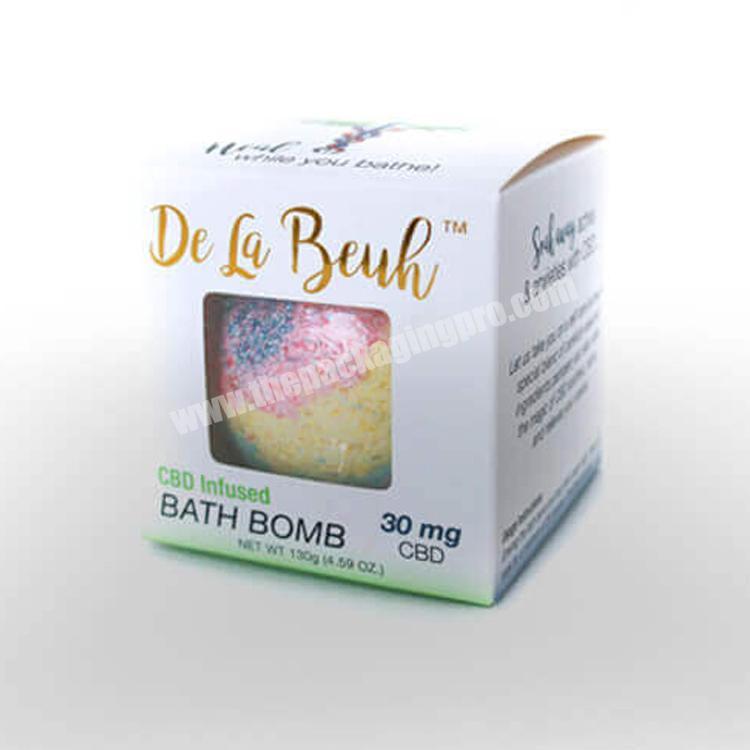Custom beauty single package paper bath bomb packaging with logo