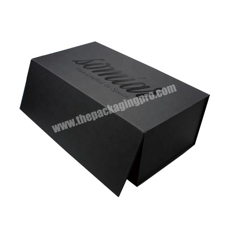 Custom Black Box Packaging Foldable Luxury With Spot Uv Logo