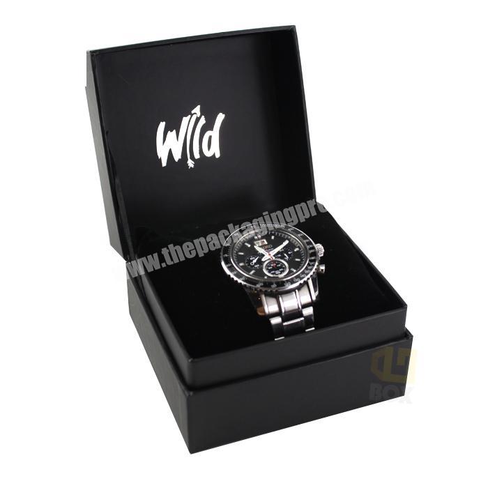 Custom Black Cardboard Luxury Pu Leather Smart Watch Paper Watch Box Storage Packaging Gift Box Watch Box Custom Logo