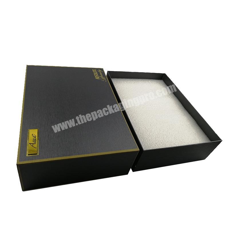 Custom Black Color Gold Foil Stamping Design Luxury Sliding Cardboard Packaging Drawer Gift Box Packing