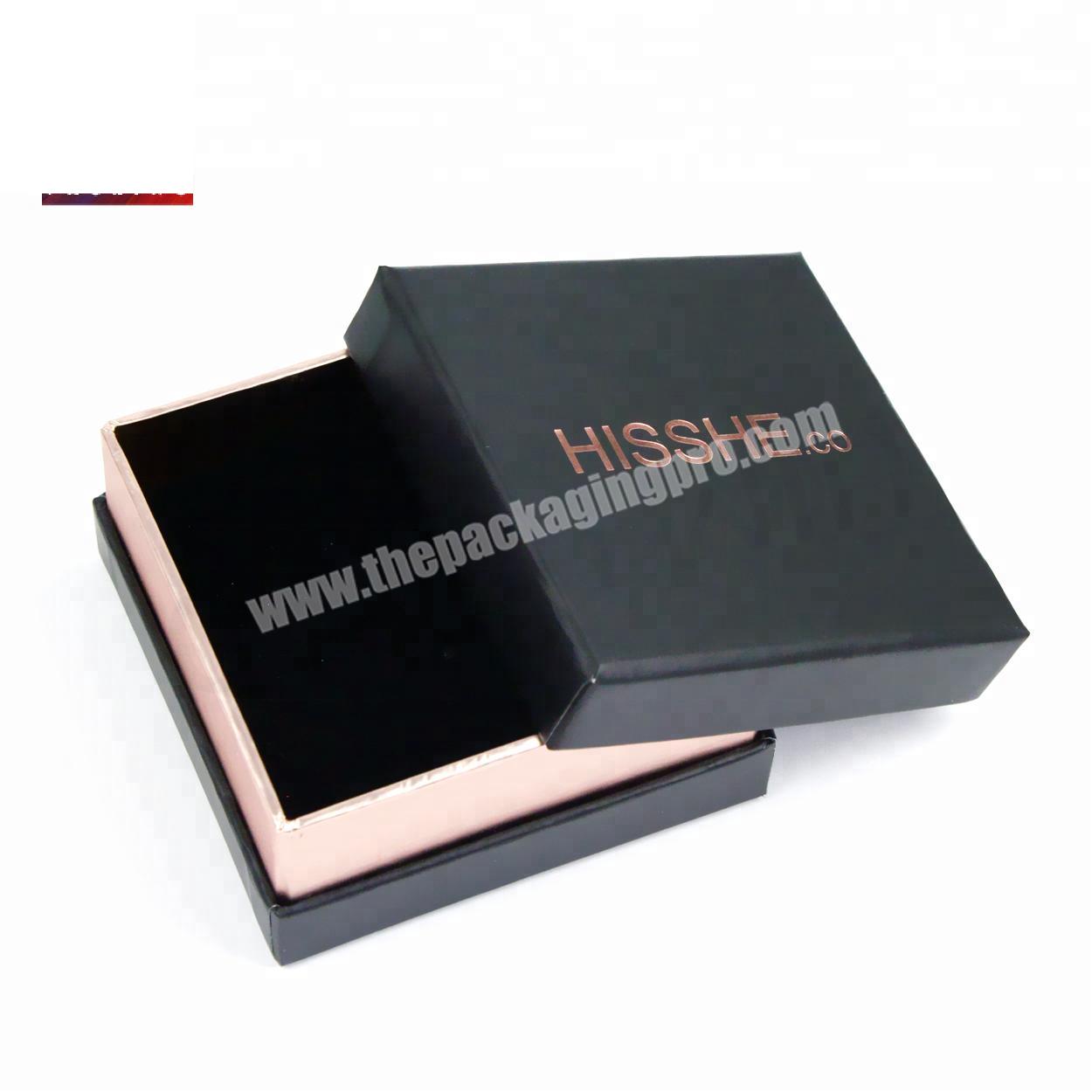 Custom Black EVA Handmade Jewellery Paper Box With Logo Stamping