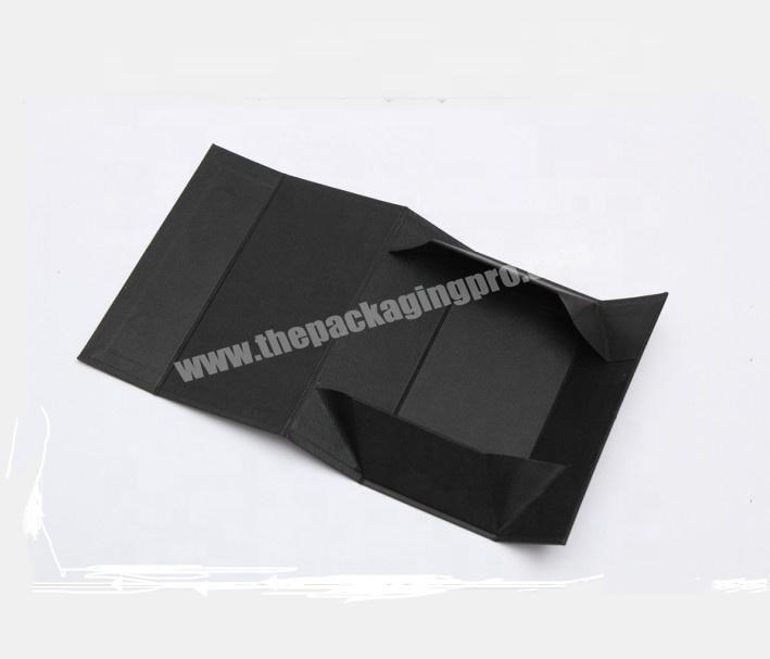 Custom Black Flap Cardboard Paper Folding Magnetic Closure Gift Box
