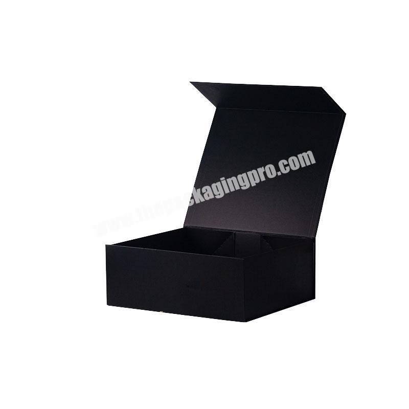 Custom black folding magnetic lid luxury men's clothing garment packaging box