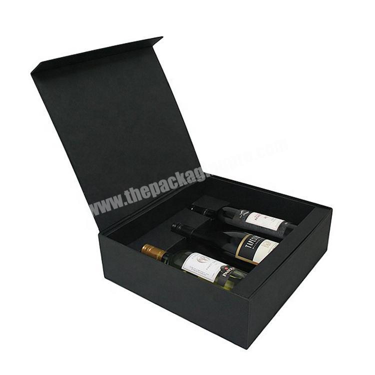 Custom Black Gift Magnet Folding Cardboard Paper Box For Wine
