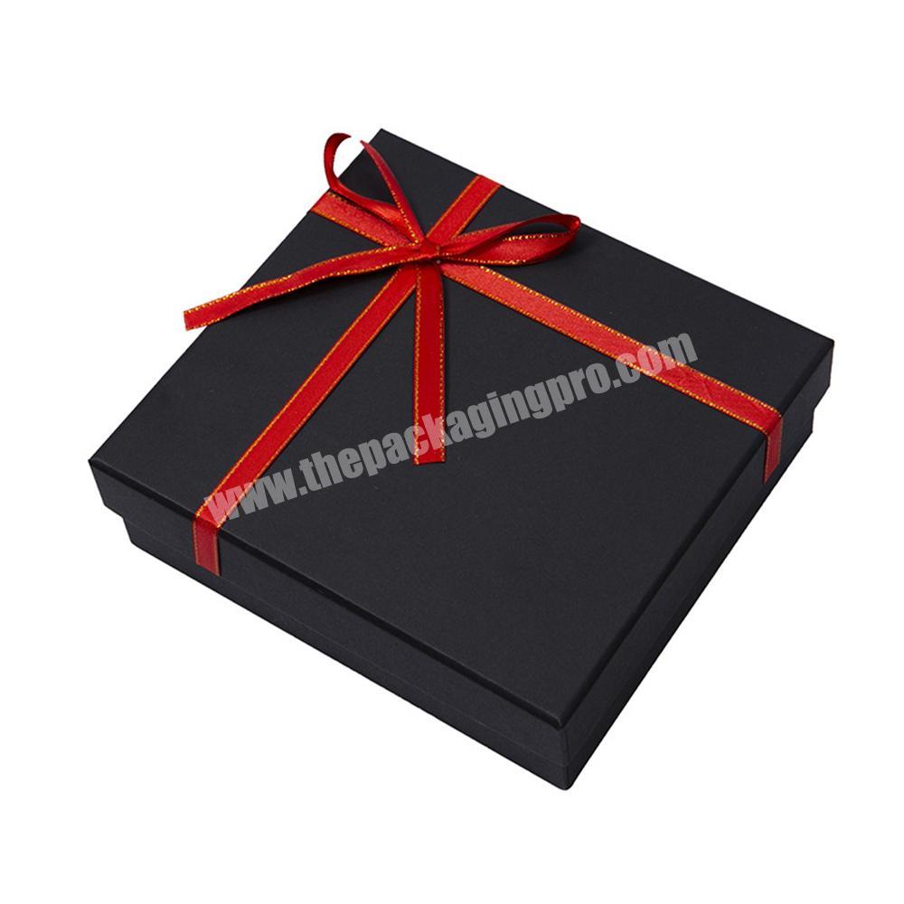 Custom black jewelry bridesmaids gift boxes with ribbon