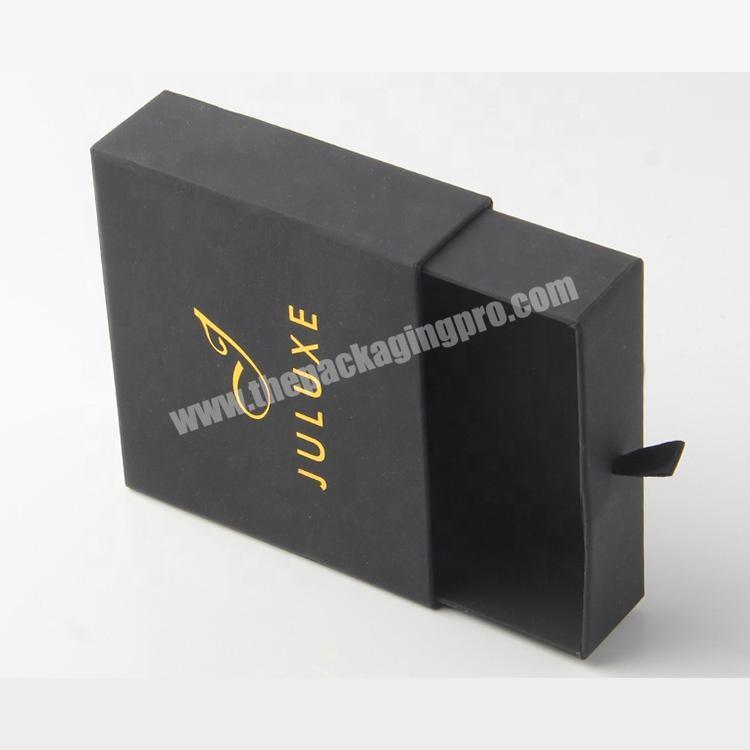custom black kraft paper jewelry engagement ring box slide