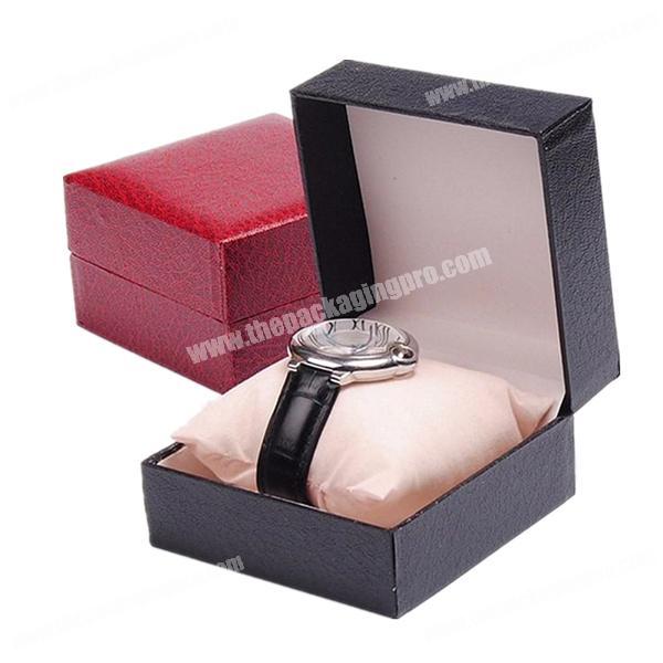 Custom black leather paper watches men wrist packaging boxes