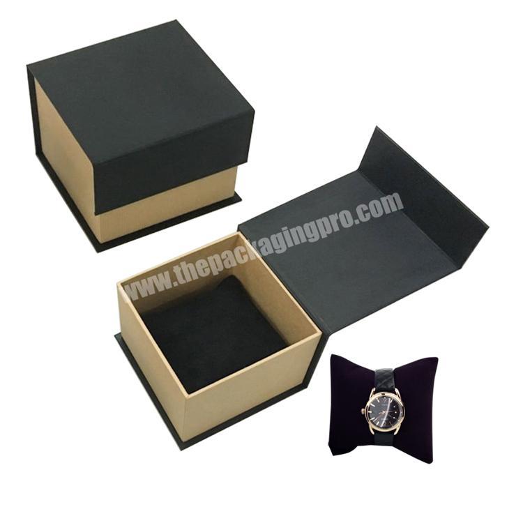Custom Black Matt Logo Watch Box With Pillow
