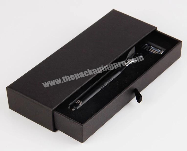 Custom Black packaging sliding shaver paper box with foam insert