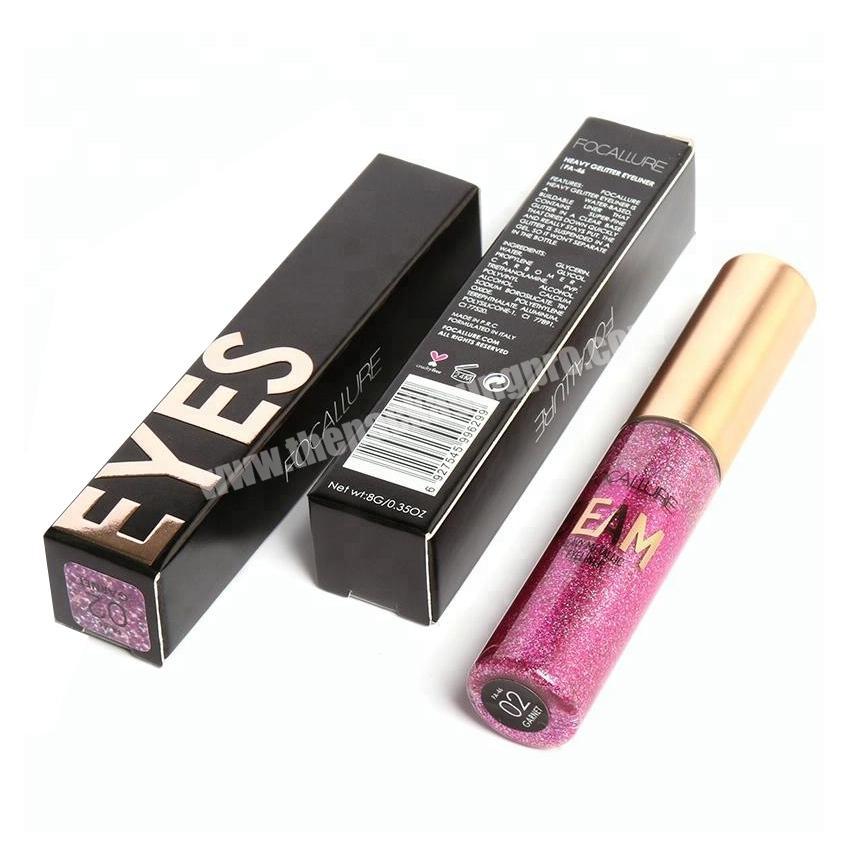 Custom black paper boxes gift box for lipgloss packaging box cosmetic lip gloss stick balm kit lipglosses box packaging