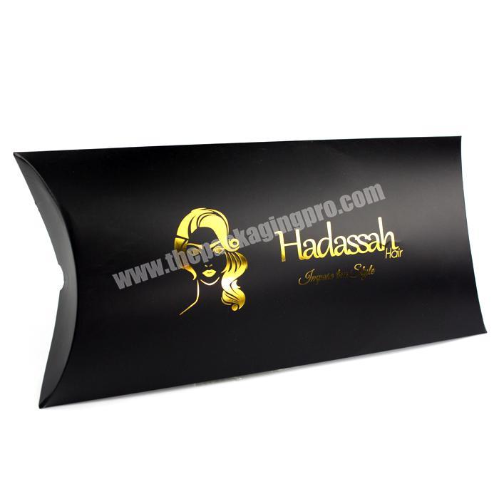 Custom Black Pillow Boxes With Colorful Logo Printing