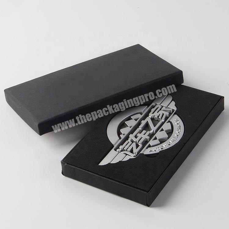 custom black plain foam insert platform gift card box with lid