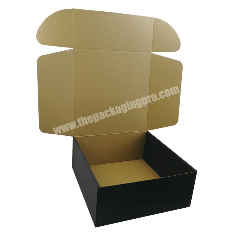 Custom Black Printing Matte Finish Silver Foil Corrugated Paper Cardboard Box