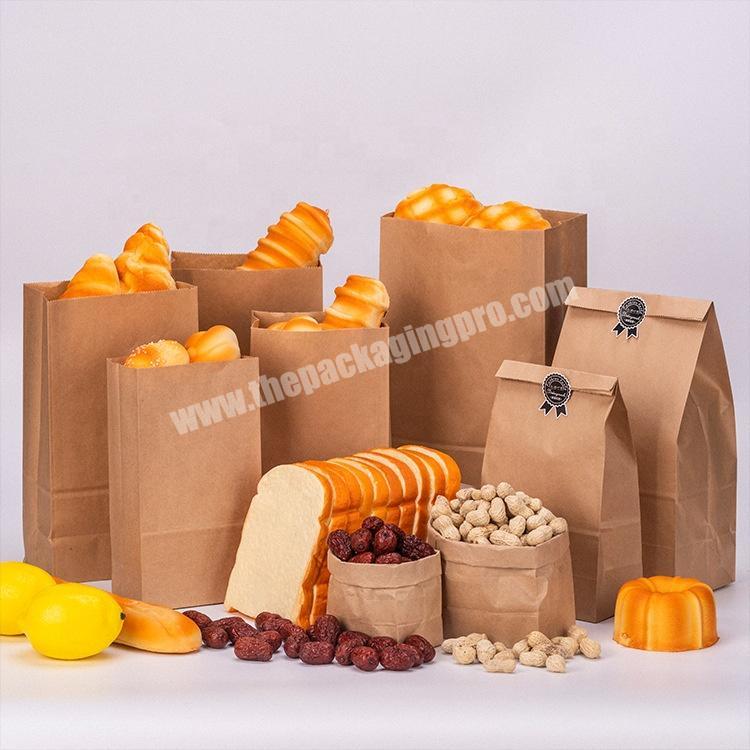 custom blank eco tote shop shopping bread food kraft paper bag