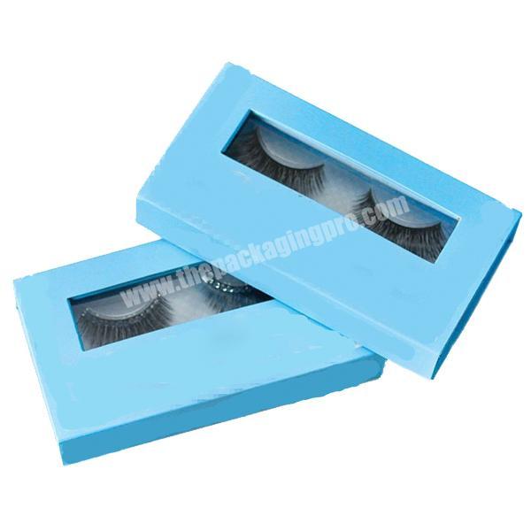 Custom Blue Empty Cosmetic Eyelash Packaging Book Shape Gift Boxes