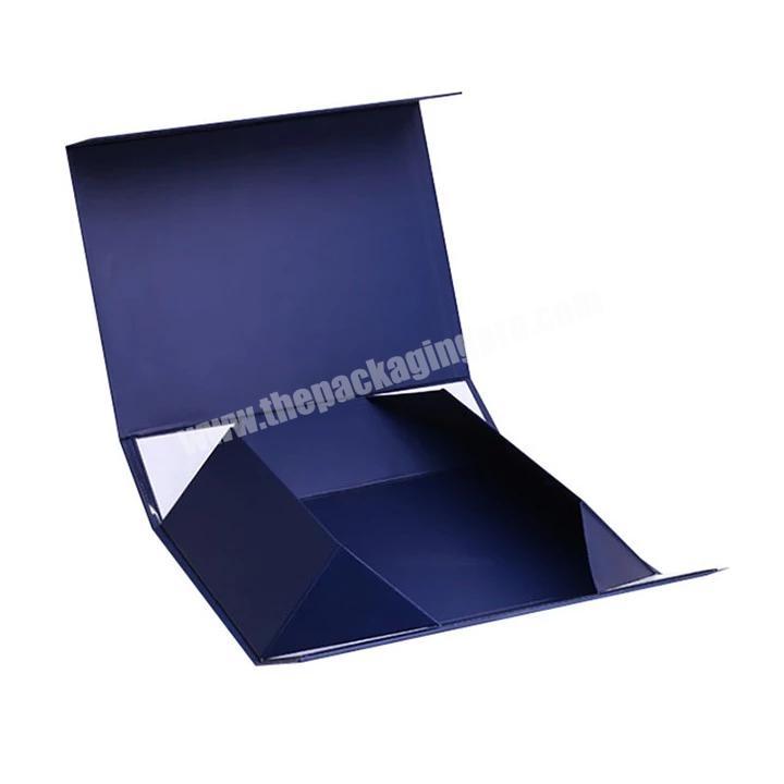 Custom Blue Hard Paper Cardboard magnetic folding gift mailer Box for packaging