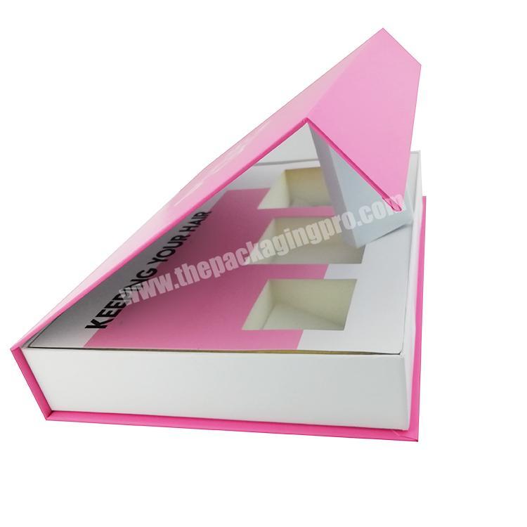Custom Book Shape Matte Printed Luxury Cosmetic Gift Packaging Box for 3 packs nail polish