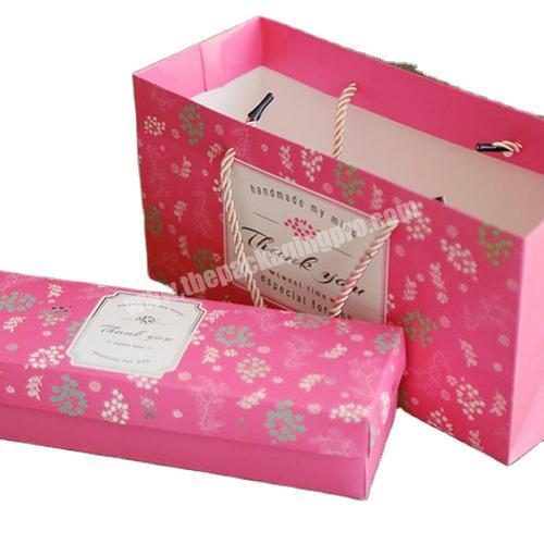 Custom boxes cardboard logo printed pink clothing packing box printing box packaging