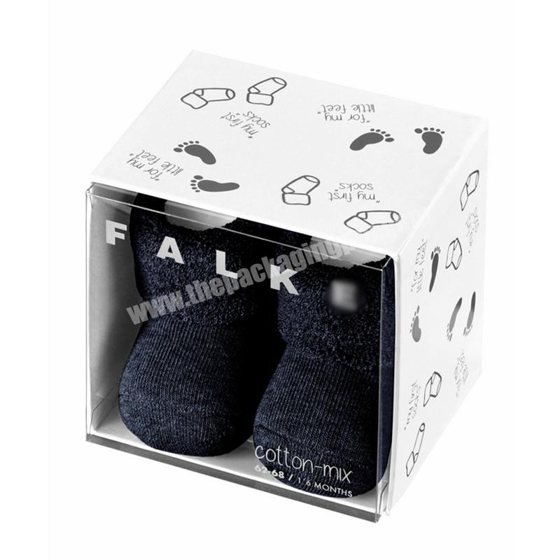 Custom Branded Paper Cardboard Baby Socks Packaging Sock Gift Box With PVC Window