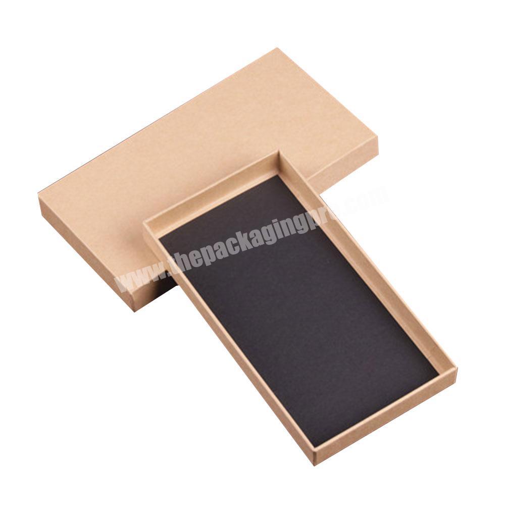 Custom brown black empty mobile phone case kraft box packaging