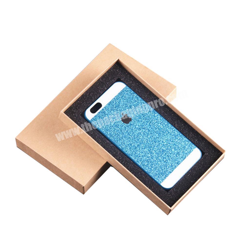 Custom brown black phone case packaging kraft boxes