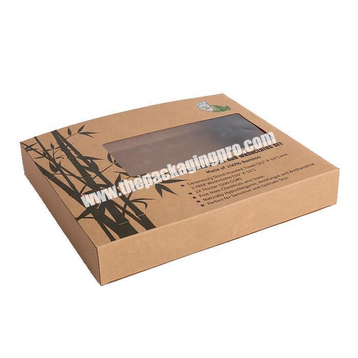 Custom brown kraft paper box soap packaging boxes with window
