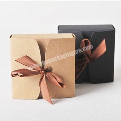 custom brown kraft paper box with ribbon