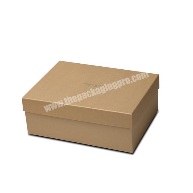 Custom Brown Kraft Paper Box with silver foil logo Gift Box with lid packaging box