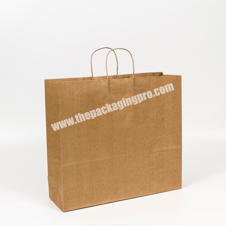 Custom brown kraft paper packaging take away coffee gift shopping bag