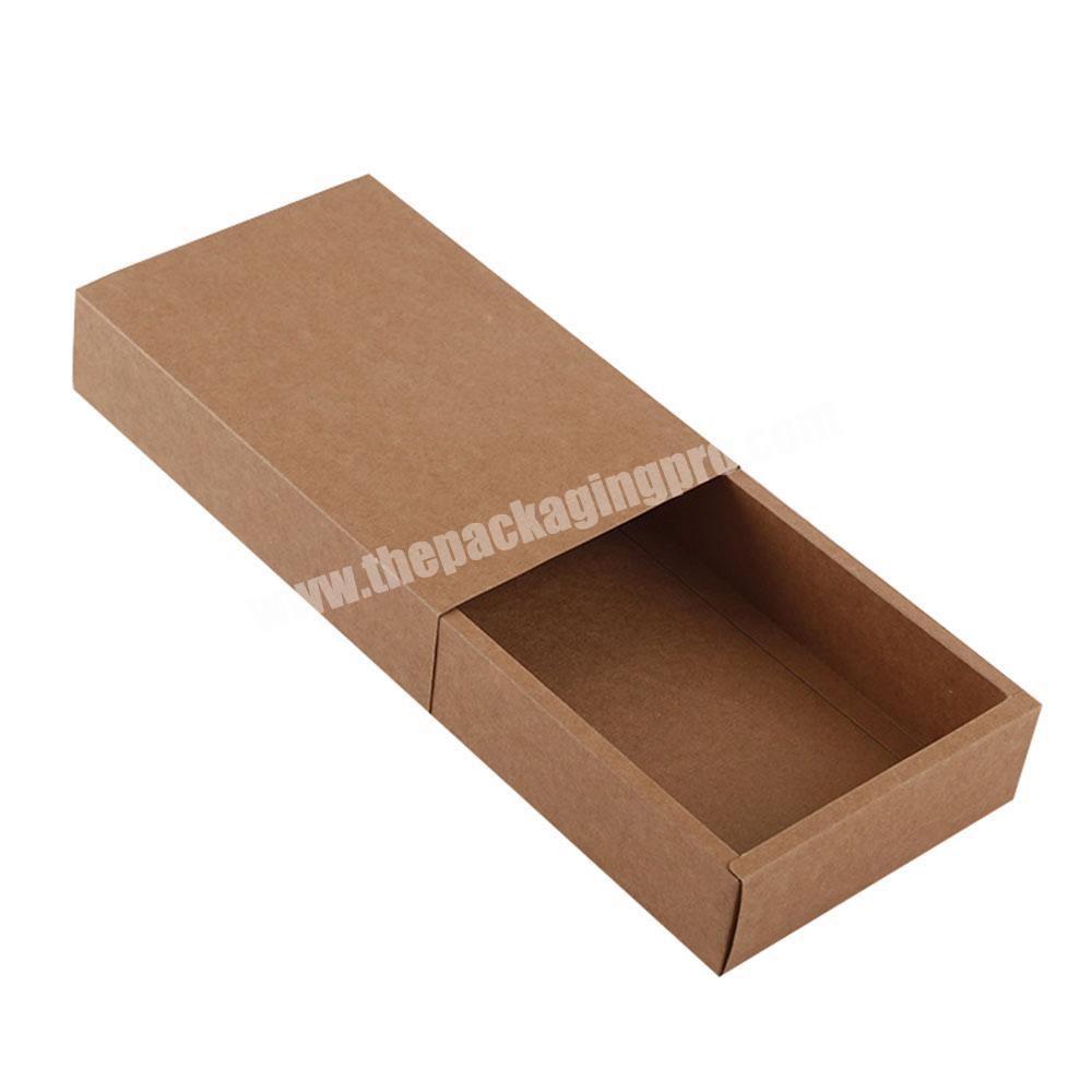 Custom brown kraft sock gift sliding drawer boxes