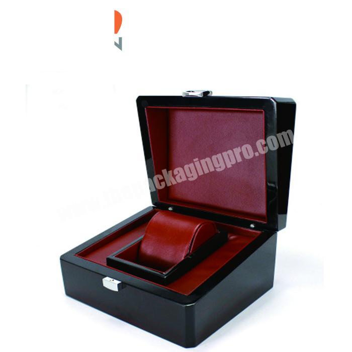 custom brown personalized luxury lacquered wooden watch box