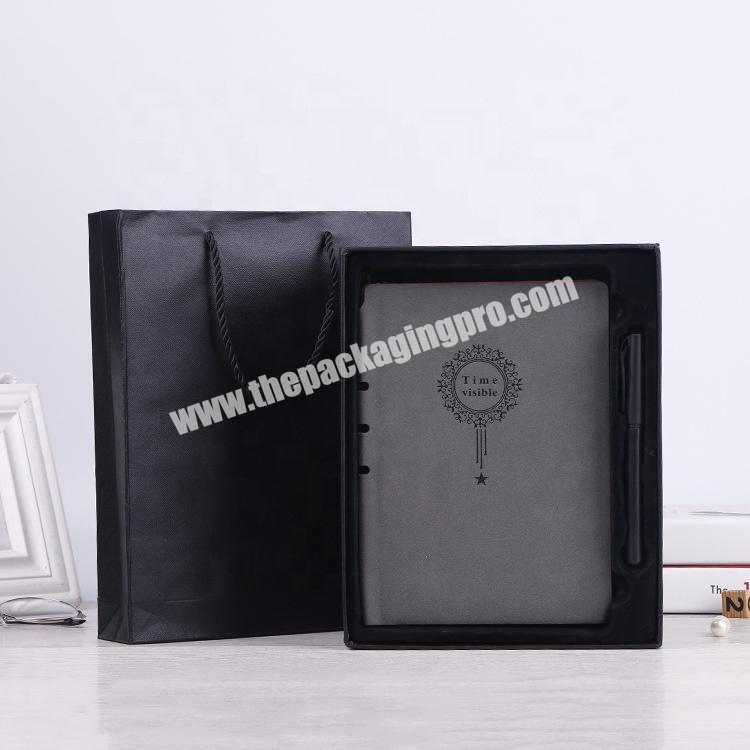 Custom Business Office Writing Handmade Stationery Notebooks Embossed Logo Soft Pu Leather 2021 Diary Notebook With Pen And Box