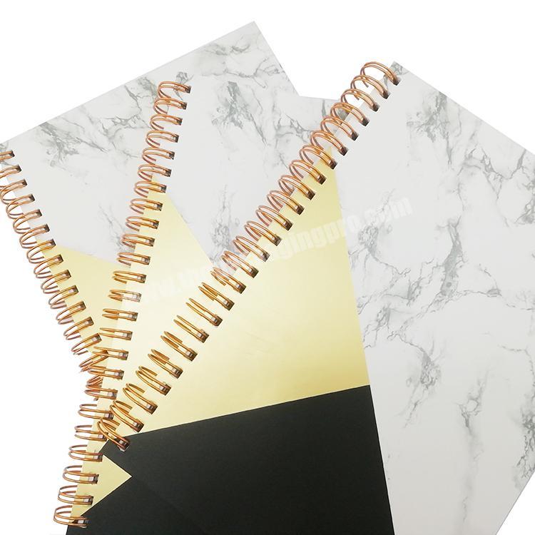 custom calendar space agenda marble life plannerwork book with gold foil and matte lamination