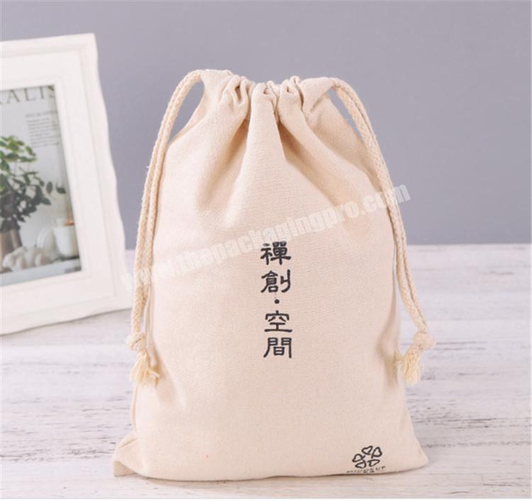 Custom canvas cotton drawstring storage eco natural color bag