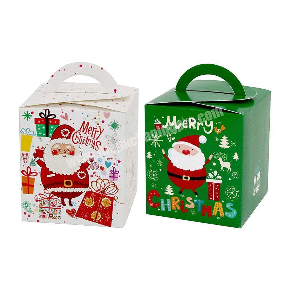 Custom Cardboard Assorted Treat Favor Boxes Christmas Gift Apple Santa Pack Paper Box