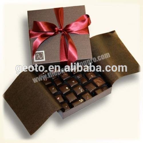 Custom cardboard chocolate gift packaging box luxury with plastic tray