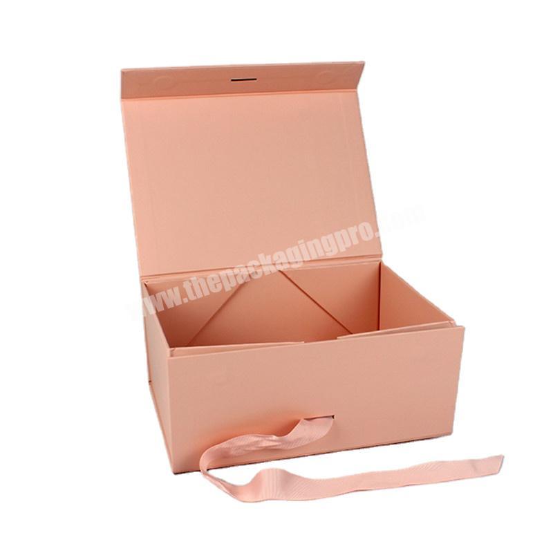 Custom Cardboard Collapsible Flip Top Gift Box With Magnetic Closure