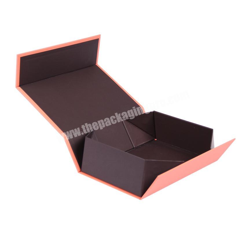 Custom cardboard collapsible flip top gift boxes with magnetic closure